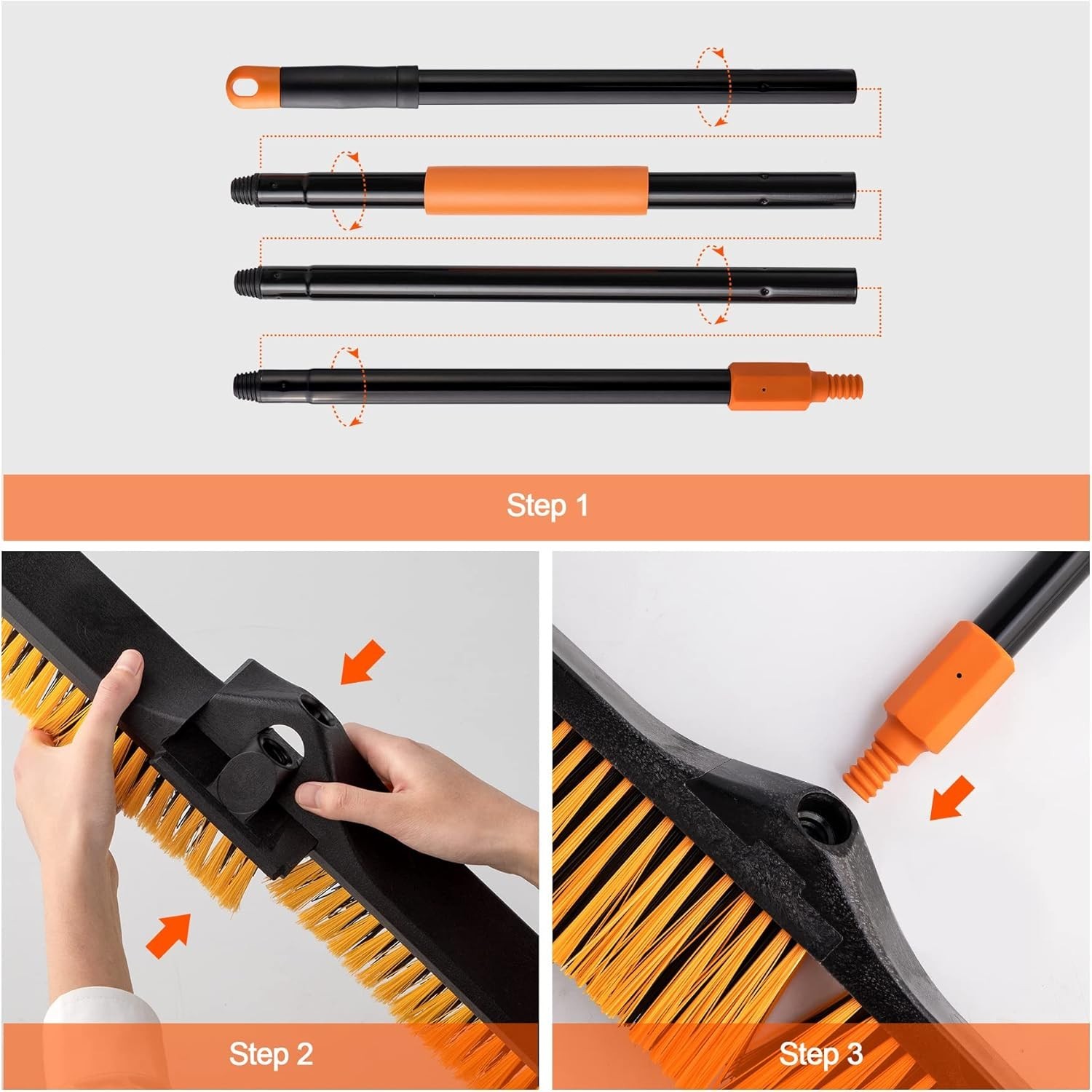 Push Broom Floor Sweeping Brush Large Heavy Duty Outdoor Indoor Garage Deck C…