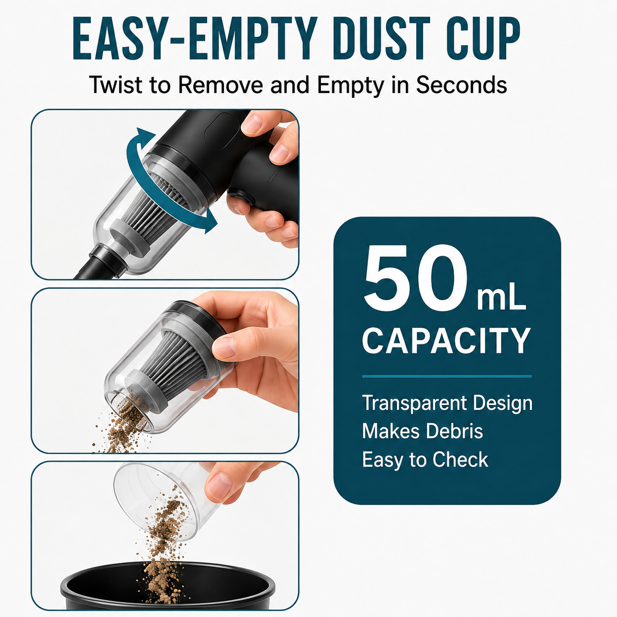 US Stock 3 in 1 Handheld Vacuum Cleaner Portable Car Home Mini Vacuum