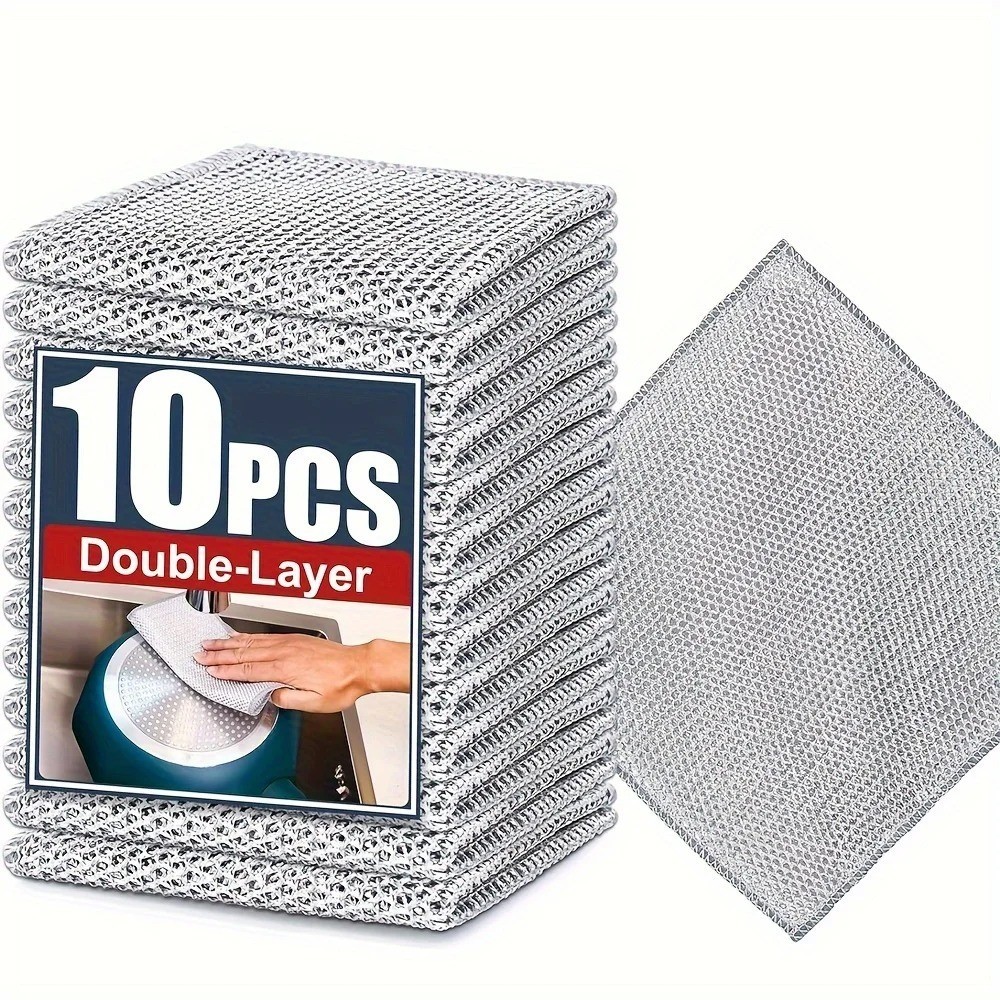 Steel Wire Cleaning Cloth Non Scratch Kitchen Dishwashing Rags