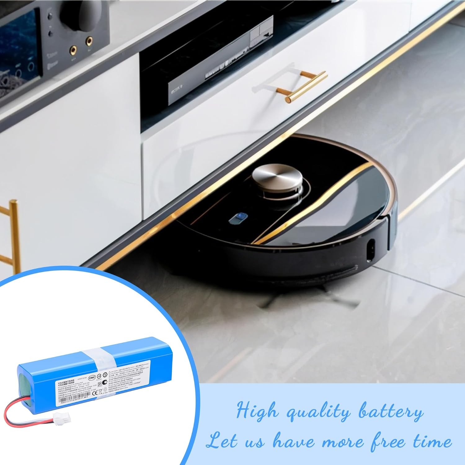 6800mAh 14.4V Robot Vacuum Cleaner Replacement Battery for Lenovo LR1 S9 for
