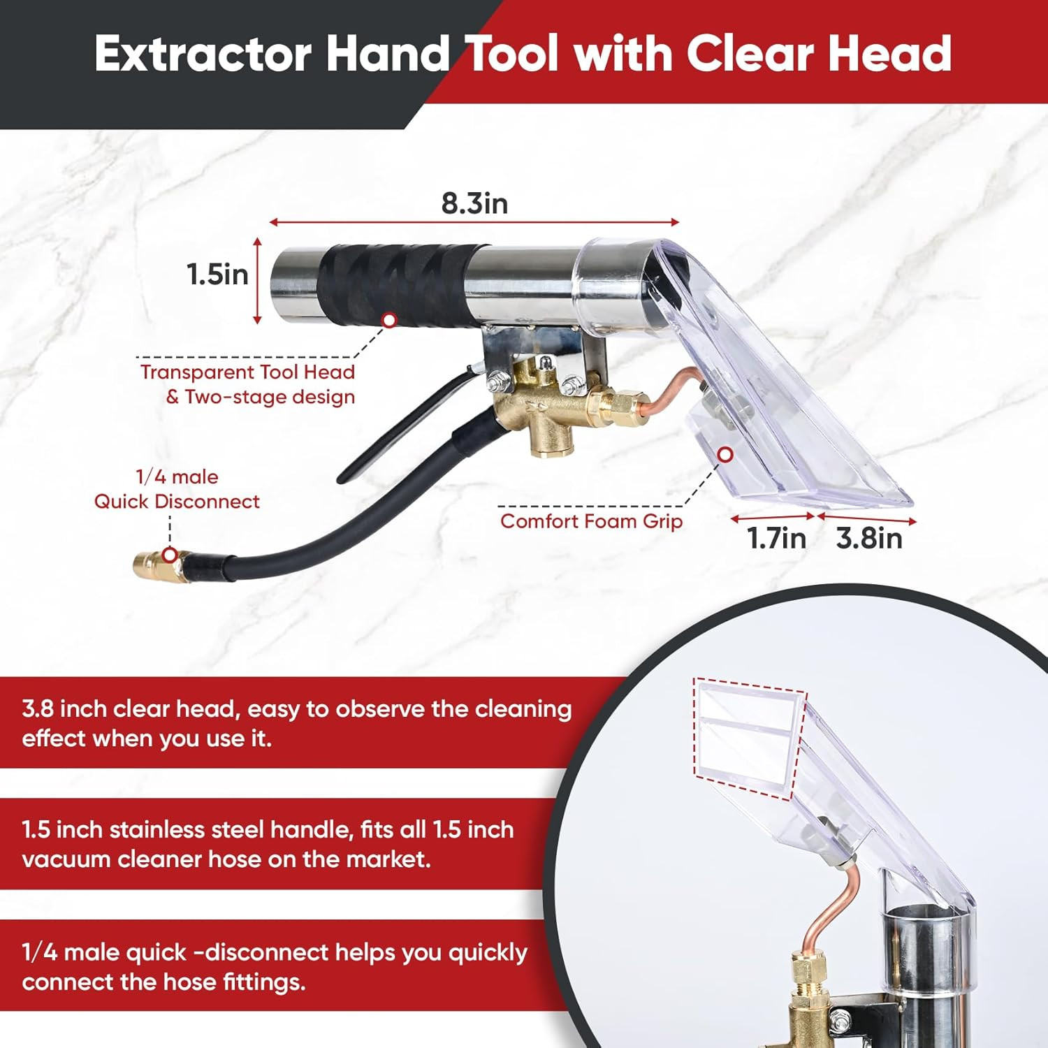 Extractor Hose Kit Carpet Cleaning Extractor Vacuum Attachment for Shop Vac