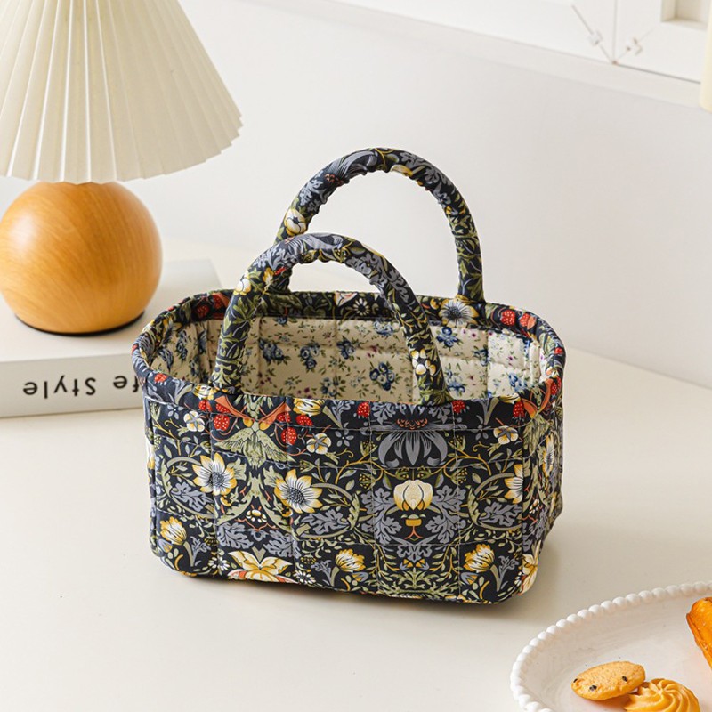 Flroal Fabric Storage Basket Storage And Organizing Basket Miscellaneous Basket.
