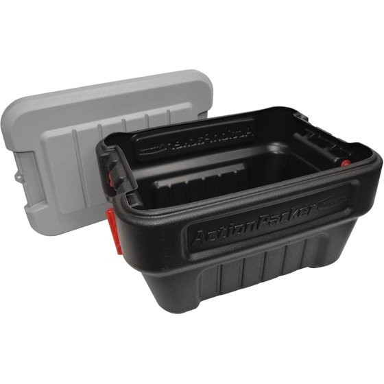 Rubbermaid 8 Gallon Action Packer Storage Bin, Heavy Duty Plastic, Lockable