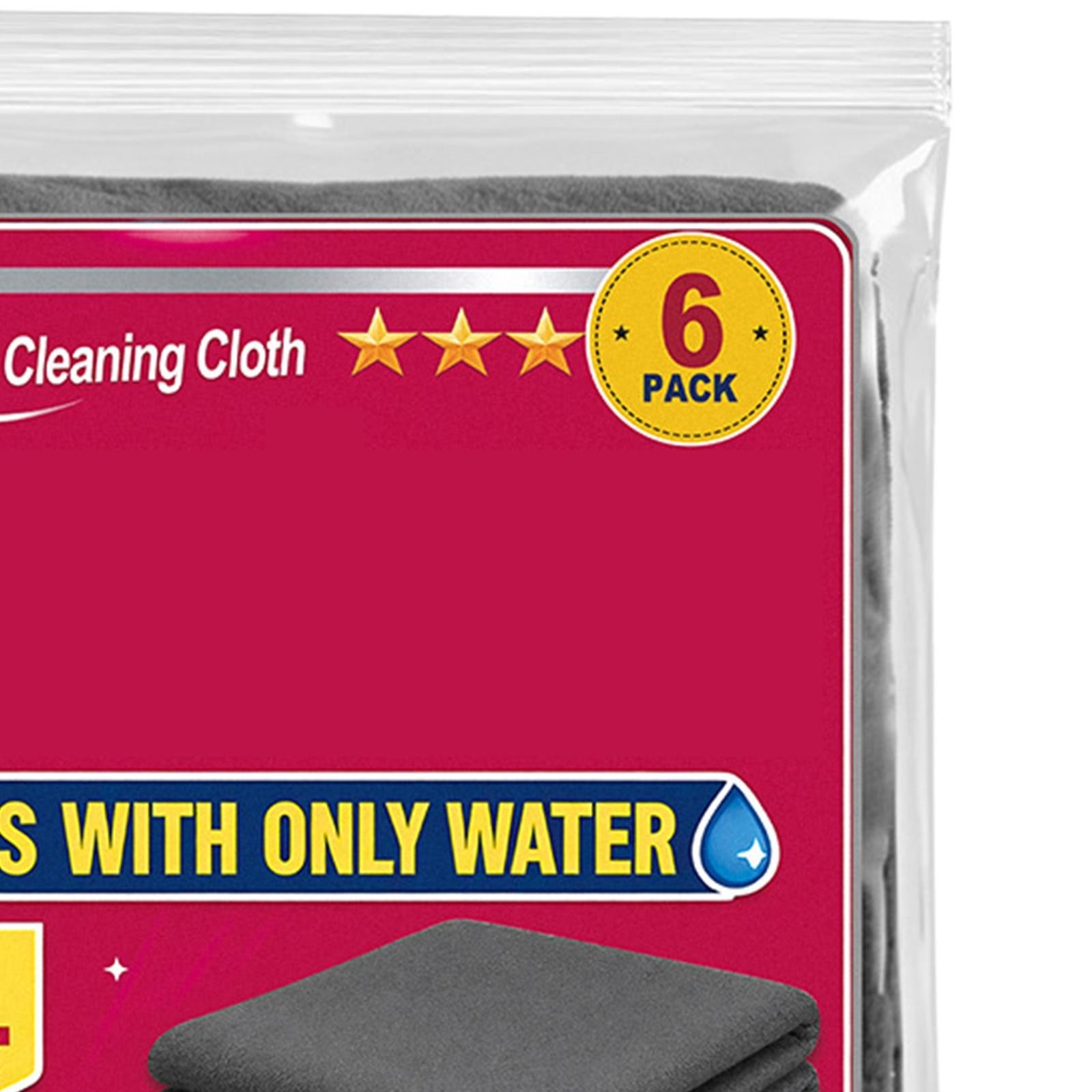 Genie Magic Cleaning Cloth, 6 Pack Microfiber Cleaning Cloths, Streak-Free & Lin
