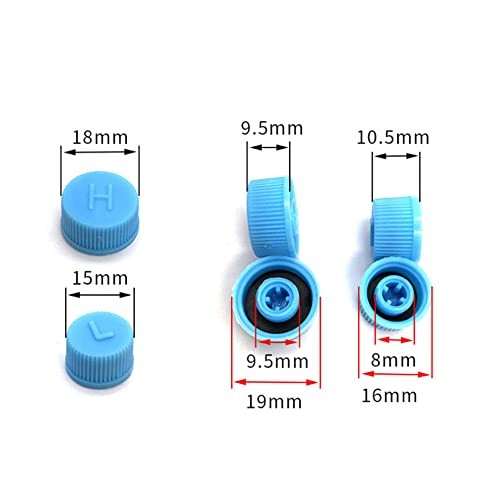 10 Pack R134A Valve Core Caps Replacement Car A/C Refrigerant Port Cap