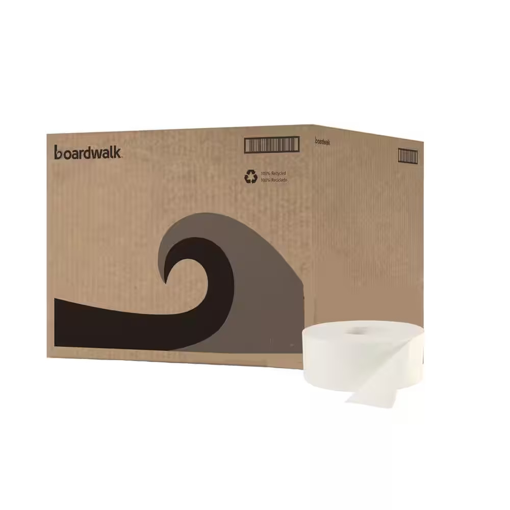 3.5 In. W X 1000 Ft. L 2-Ply White JRT Jumbo Septic Safe Toilet Paper (12-Rolls/