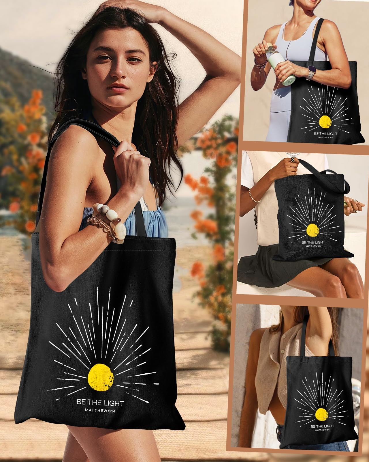 Miss Adola Aesthetic Canvas Tote Bag with Inner Pocket One Size, Pk Flower