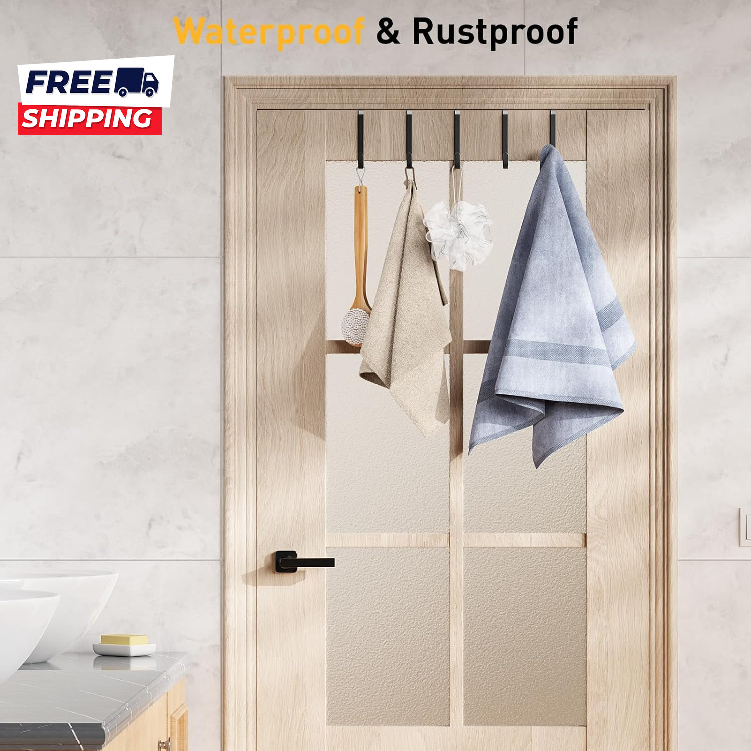 4 Pack over the Door Hooks Door Hanger Hook Towel Hooks for Hanging