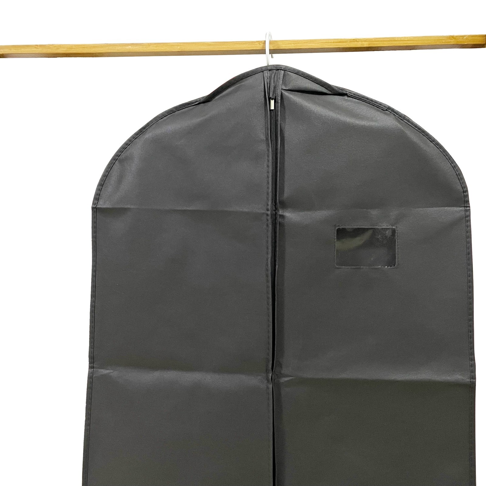 1 PCS Clothes Garment Dustproof Cover Suit Coat Dress Hanging Storage Bag Black