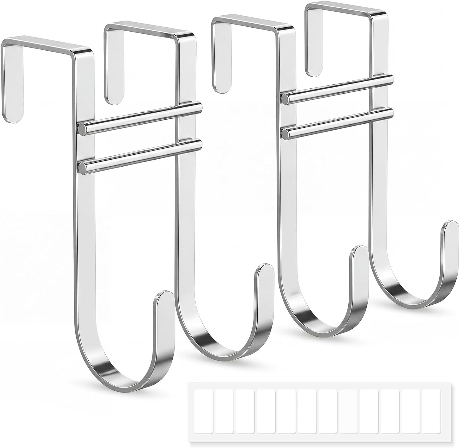 Over the Door Hooks No Assembly Required 2 PCS Double Hanger Heavy Duty Metal