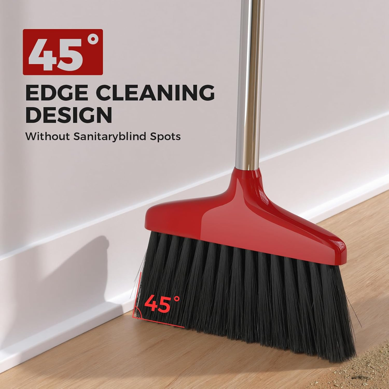 Handy Broom Indoor/Outdoor Brooms Duty Kitchen Broom For Home Garage Kitchen Red