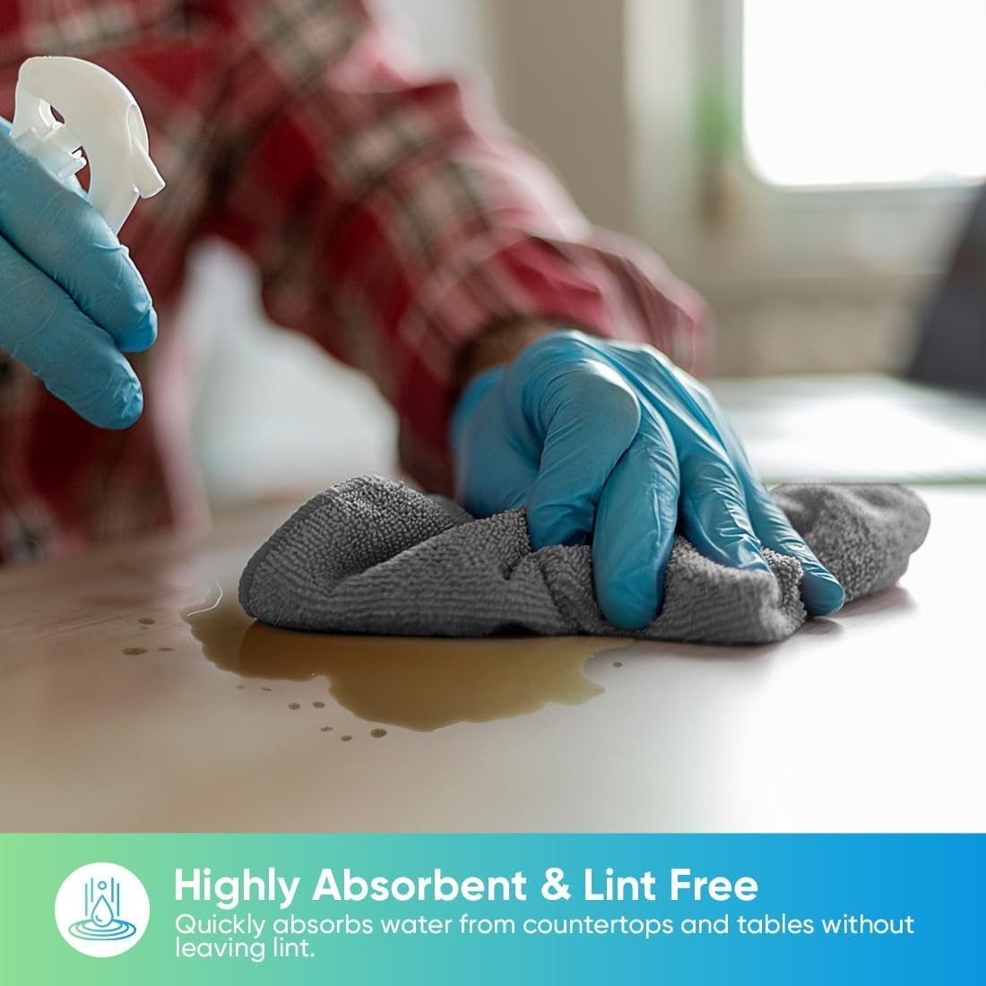 Effortless Cleaning with 24 Grey Microfiber Cloths – Lint-Free, 11.5″ Dual Use