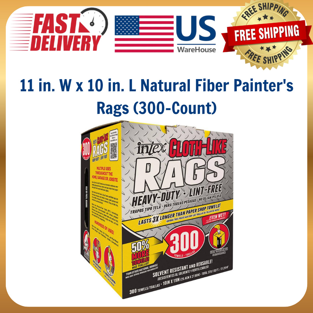 11 in. W x 10 in. L Natural Fiber Painter’s Rags (300-Count)