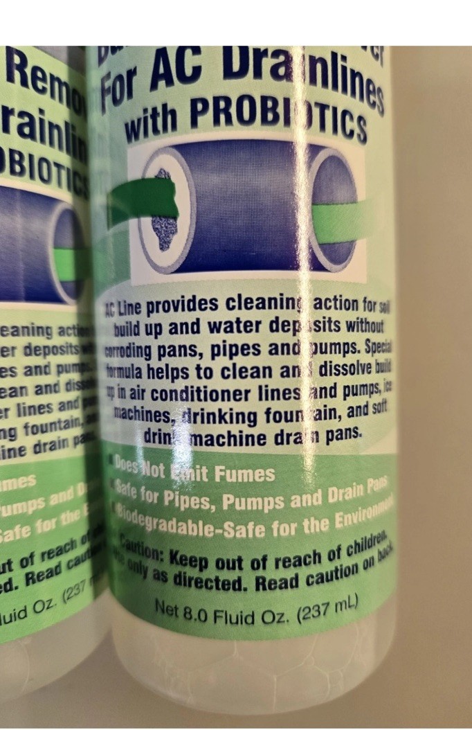 4 Pack, AC Line Build Up Remover For AC Drainlines With Probiotics (8 Fl Oz X 4)