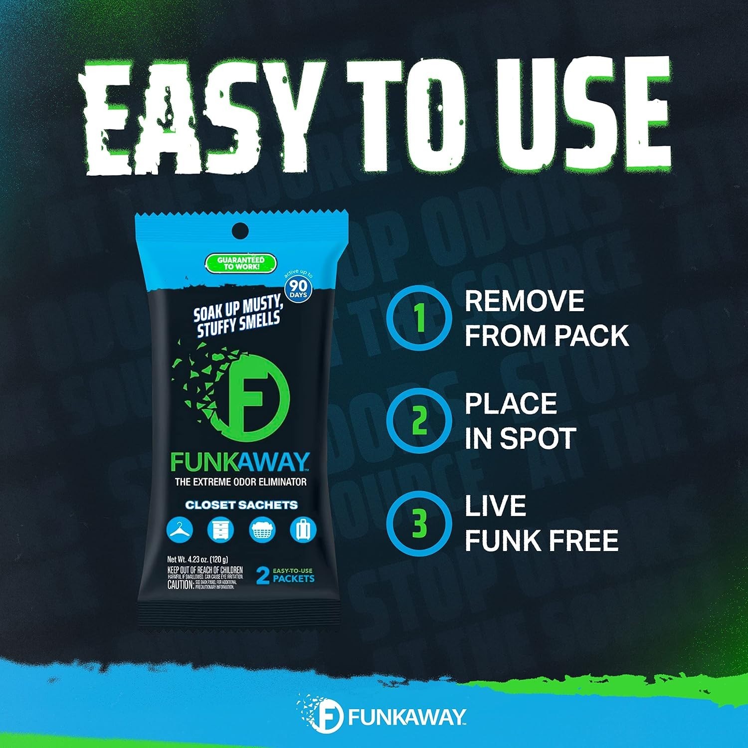 90-Day Odor Eliminating Sachet – Compact and Effective Freshness Solution