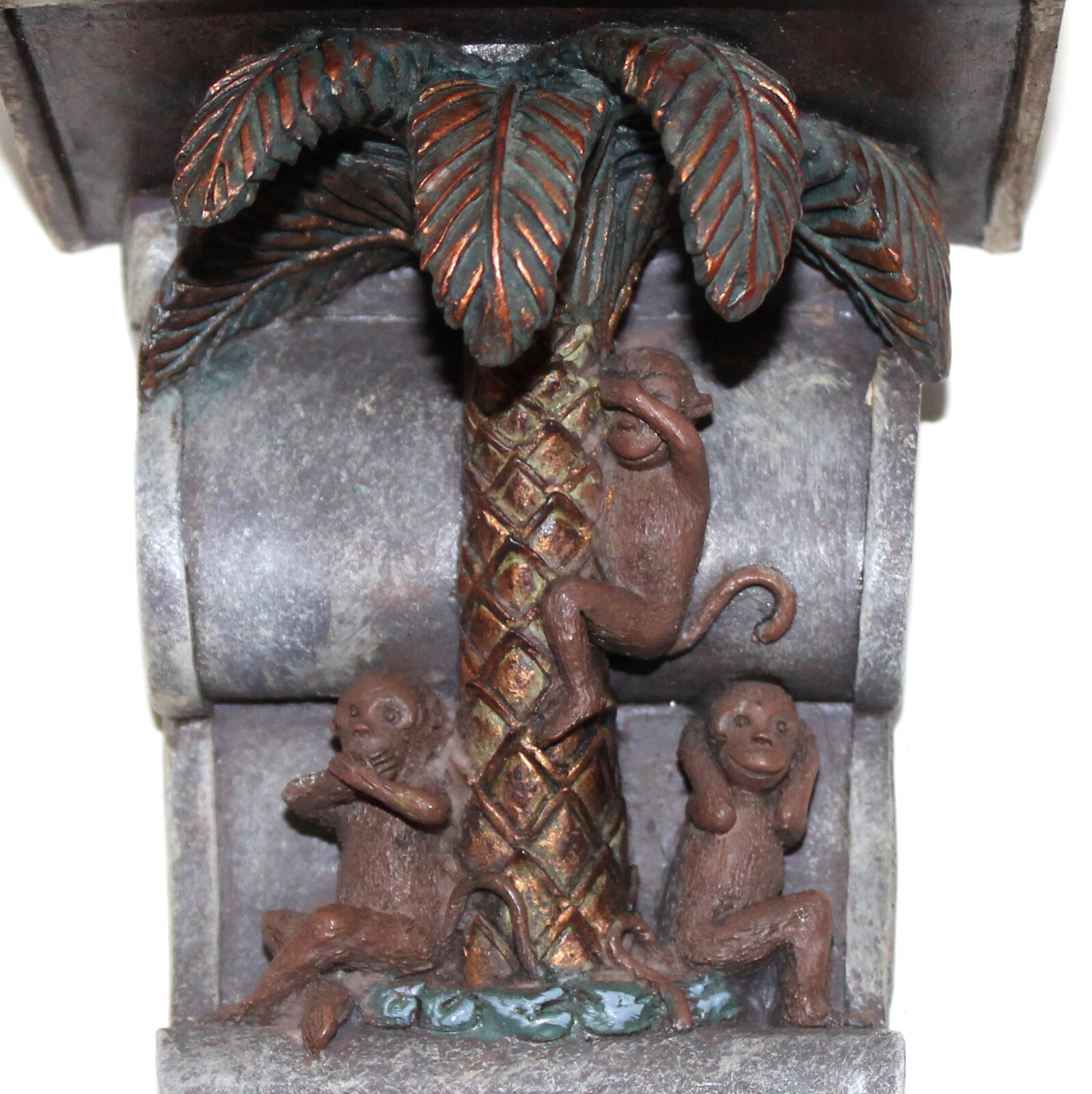 Orions Wall Hook coat hanger Wise Monkeys Palm Tree shelf decor vintage