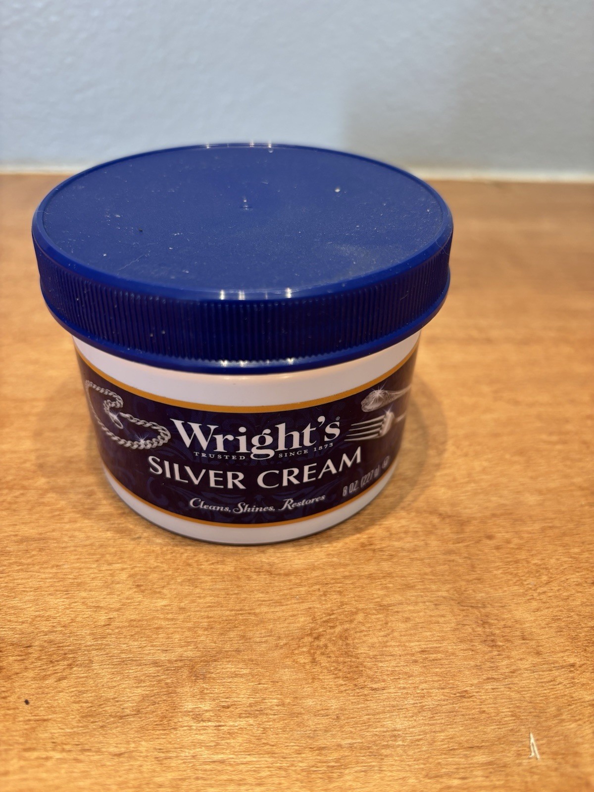 Wright’s Silver Cleaner and Polish Cream 8 oz Ammonia Free Gently Cleans Jewelry