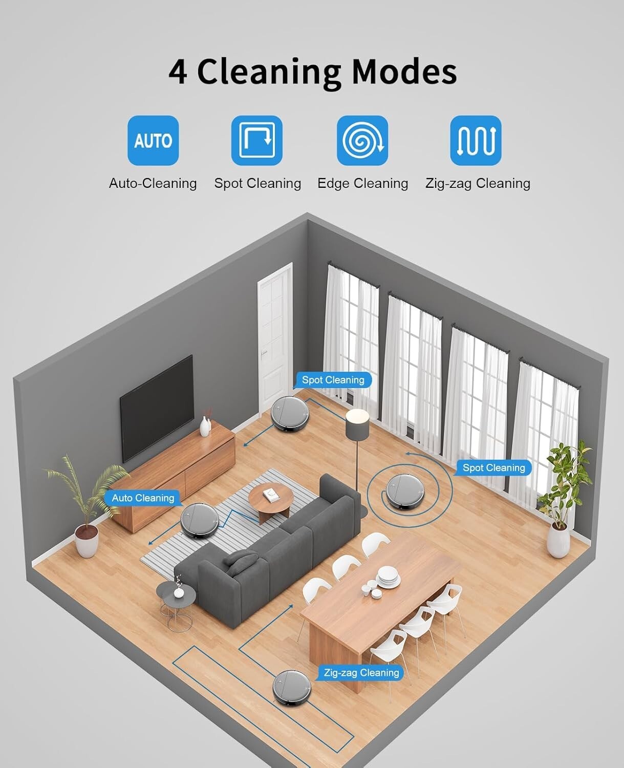 MAMNV Robot Vacuum and Mop Combo,WiFi/App, Robotic Vacuum Cleaner BR151