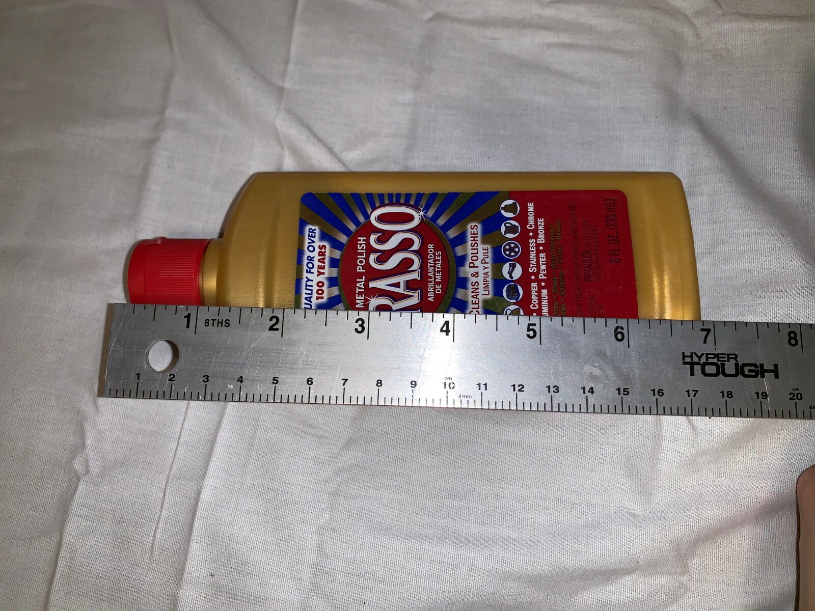 BRASSO CLEANS & POLISH BRASS COPPER STAINLESS CHROME ALUMINUM PEWTER BRONZE 8oz