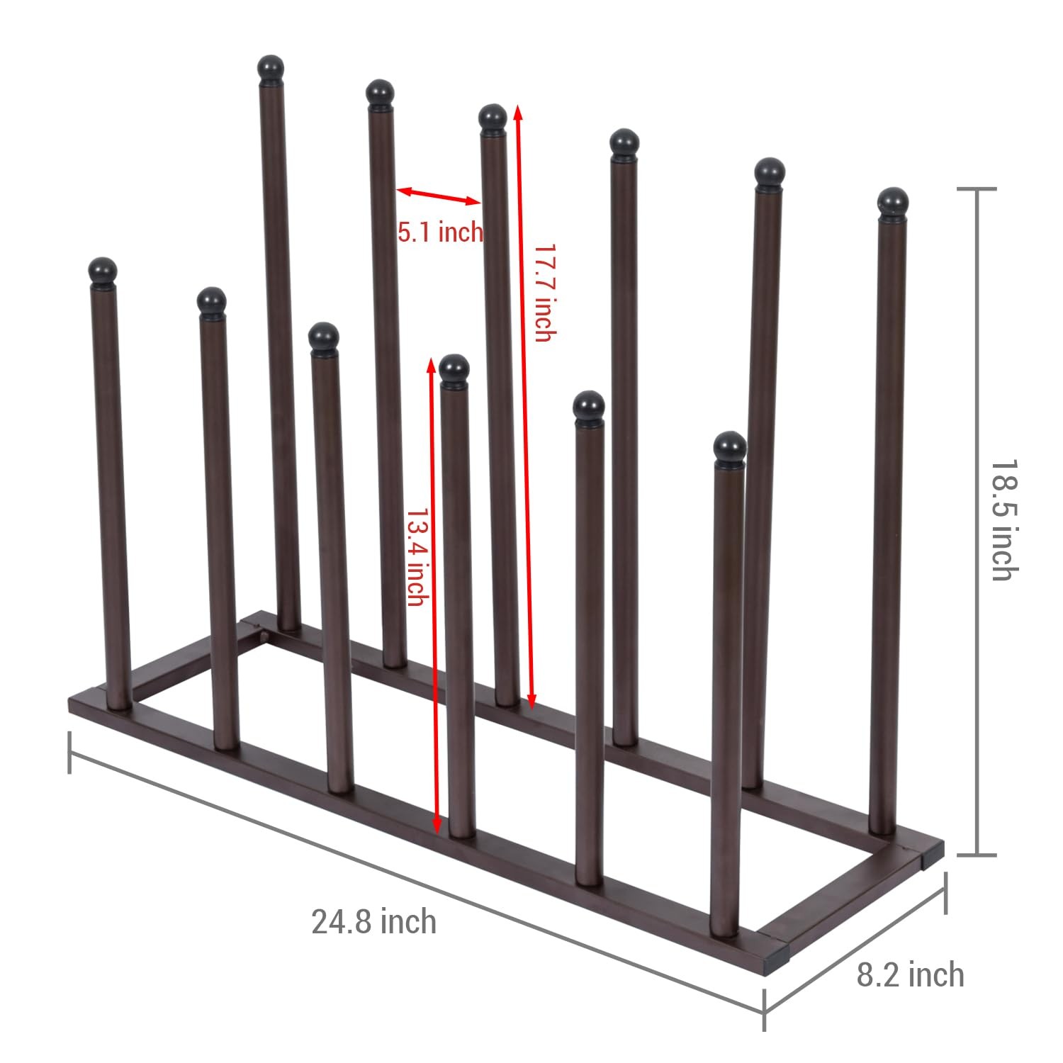 Bronze Tone Metal Freestanding Boot Rack, Shoe Rack for Mens Womens Cowboy Bo…