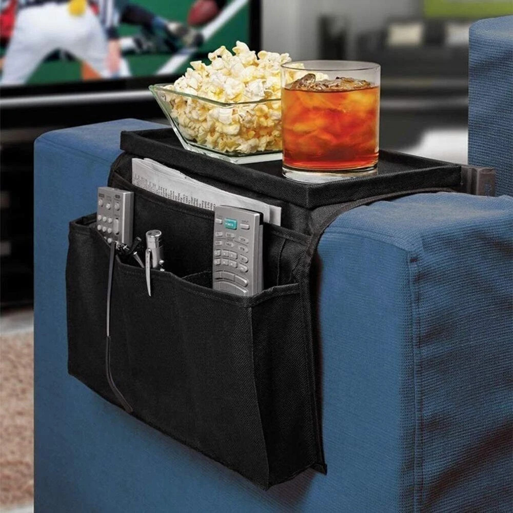 Sofa Armrest Organizer 6 Pocket TV Remote Holder Chair Beside Couch Bag
