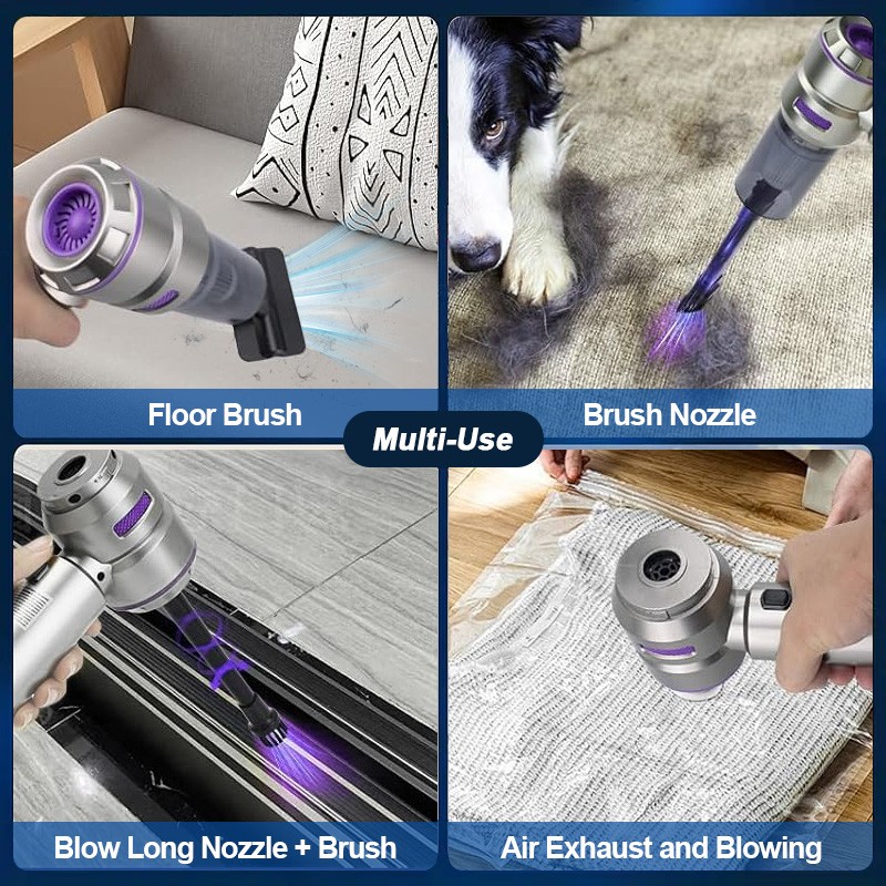 Cordless Handheld Vacuum Cleaner w/ Blower Strong Suction for Car and Home