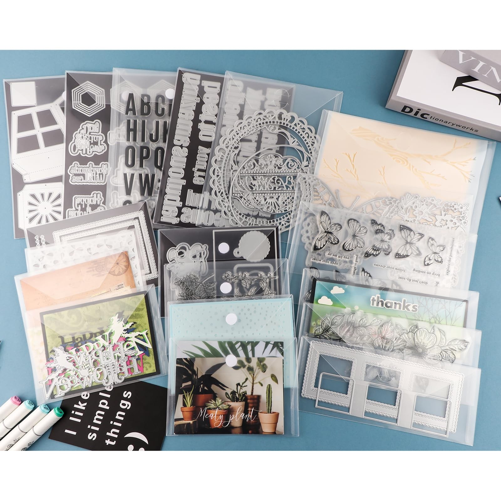 Resealable Plastic Storage Envelopes Pockets For Dies Stencil 7×9.4 In 50 PCS