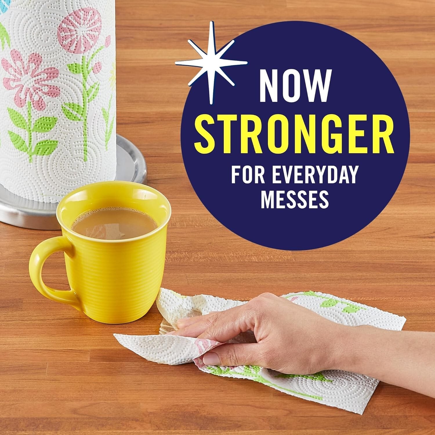 Sparkle Pick-A-Size Paper Towels Spirited Prints 6 Double Rolls = 12 Regular