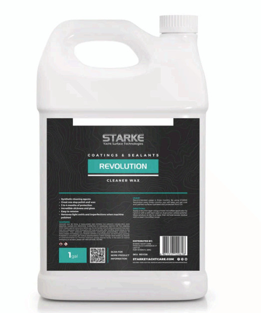 STARKE REVOLUTION CLEANER WAX 128OZ, marine grade polymer