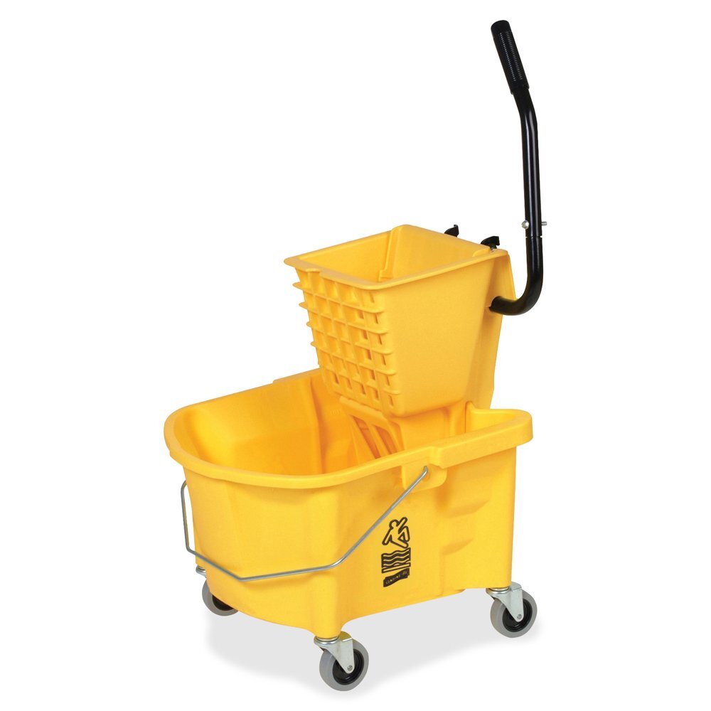 Genuine Joe 6.5 Gal. Side Press Mop Bucket Wringer Combo, Yellow (GJO60466)