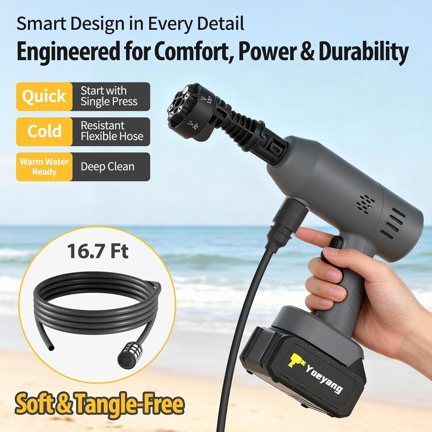 Portable 6-in-1 Handheld Cleaning Tool – Lightweight, Battery-Powered Sprayer