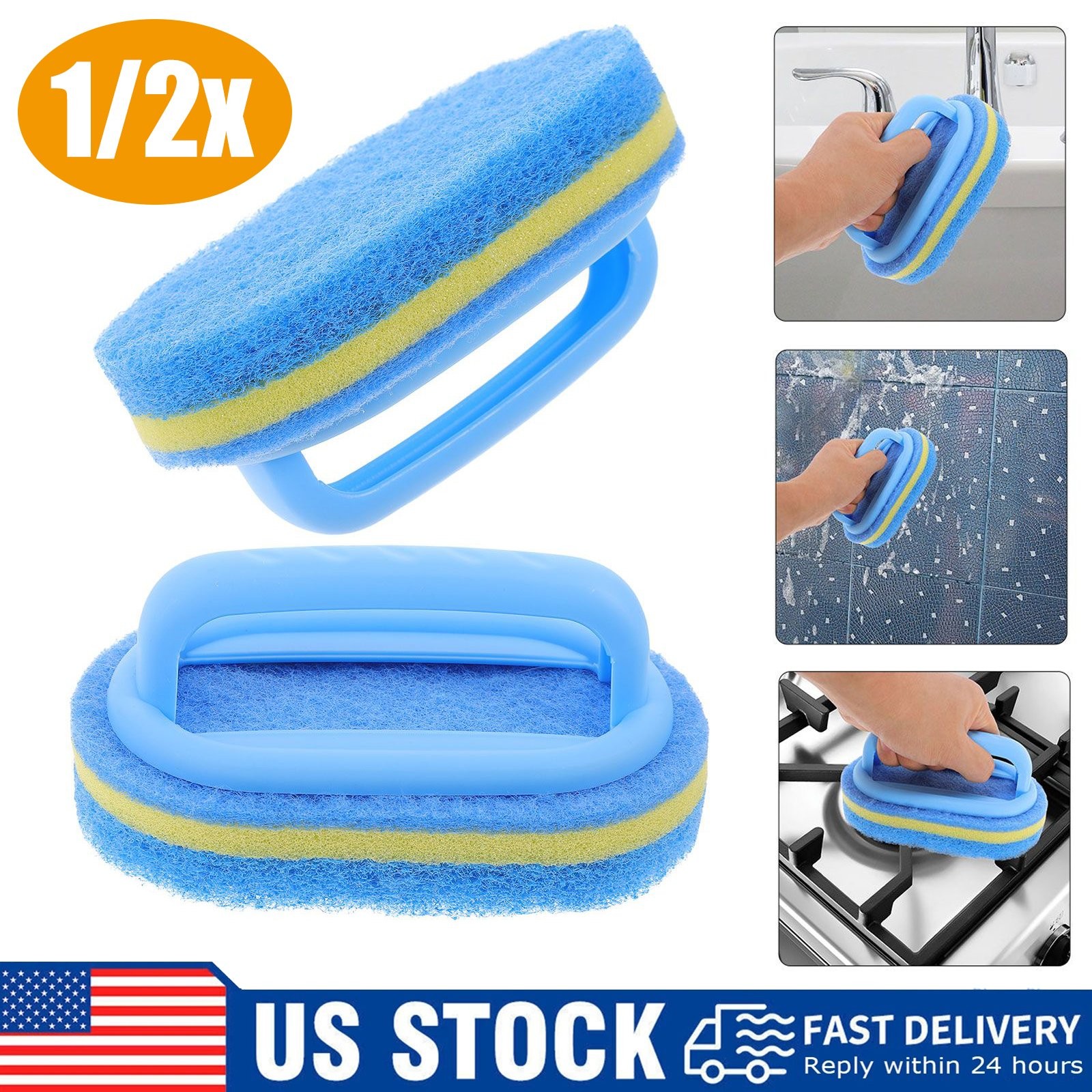 1/2pcs Magic Sponge Easy Cleaning Ceramic Tile Kitchen & Bathroom Cleaning Tool