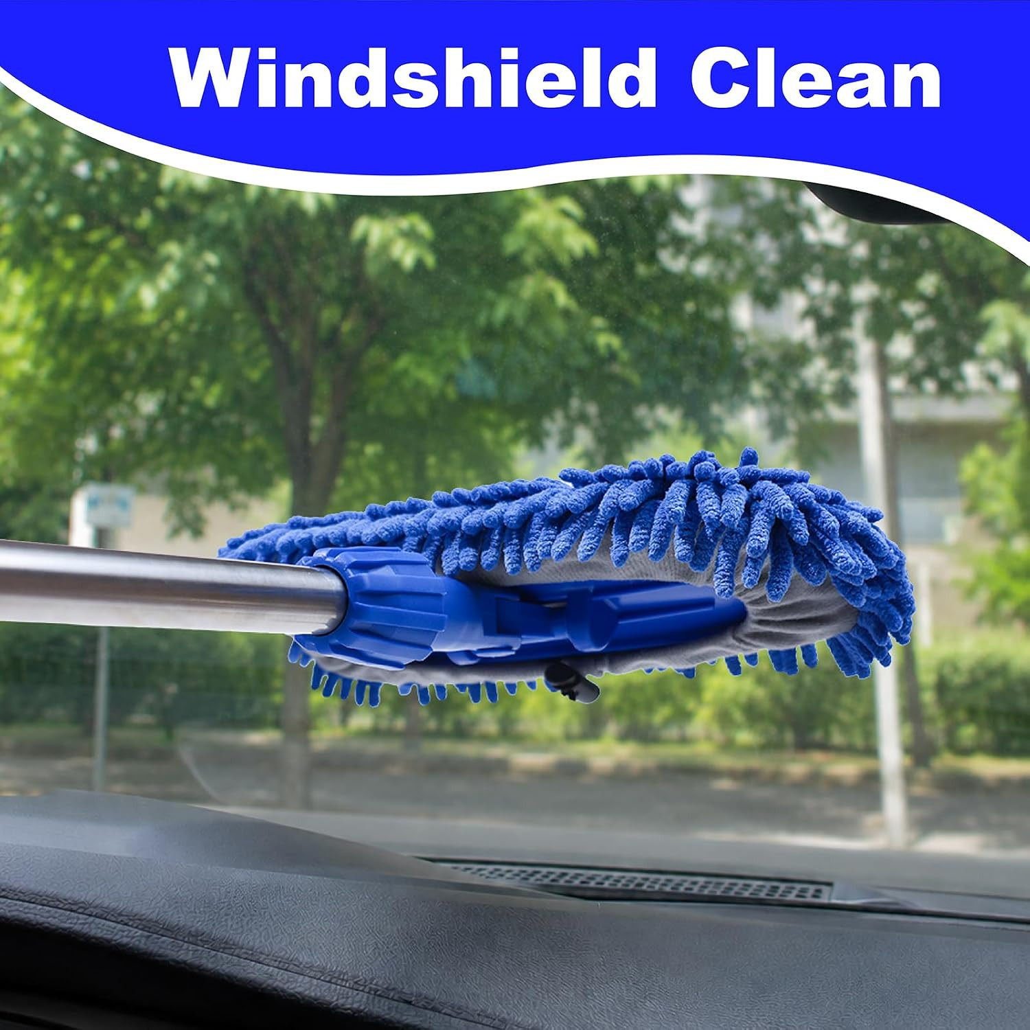Car Wash Brush Mop Cleaning Tool with 20″-29″ Retractable Stainless Steel Handle