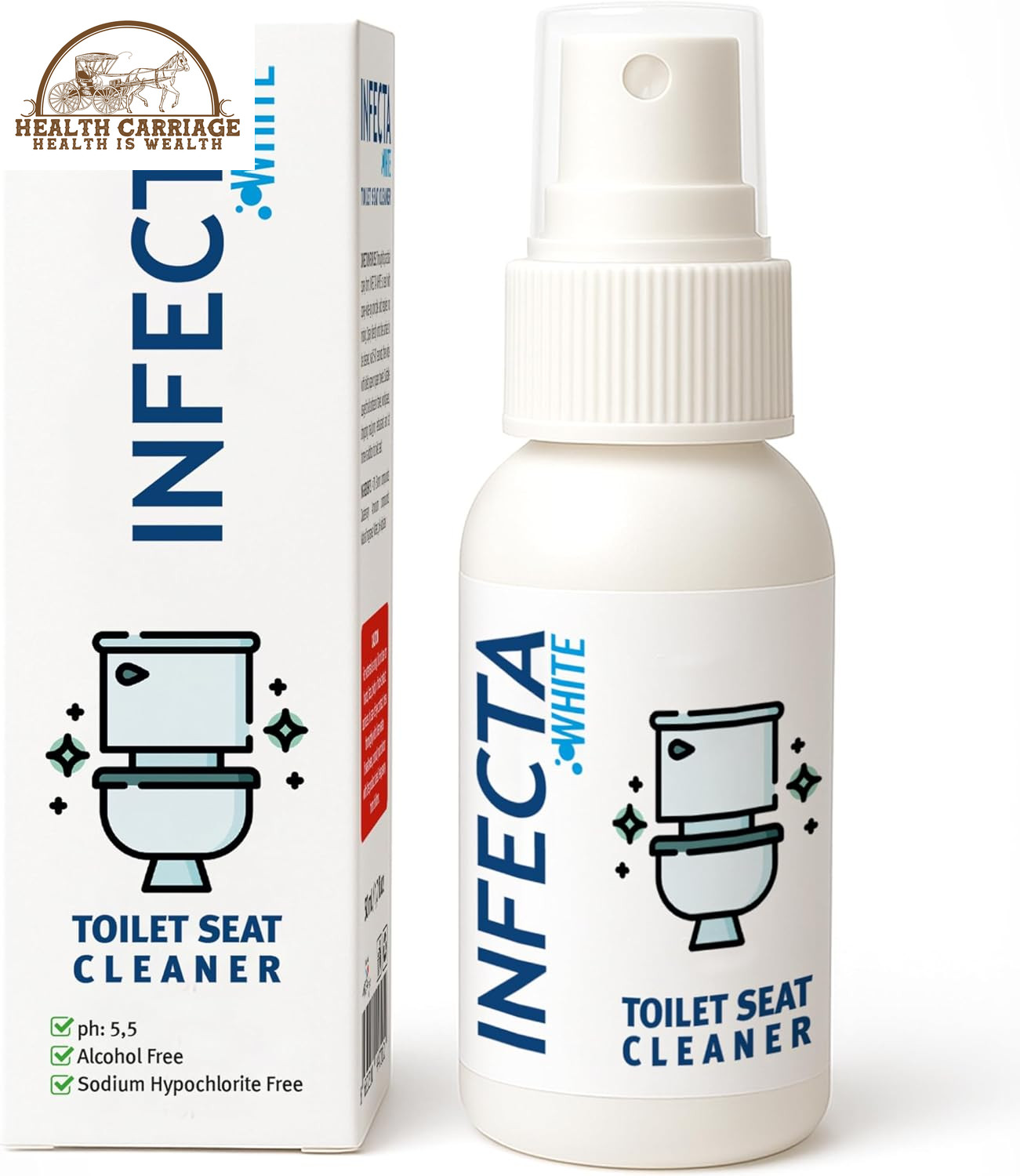 WHITE – Toilet Spray, Travel Size Multipurpose Cleaning Spray (50 Ml), All Purpo