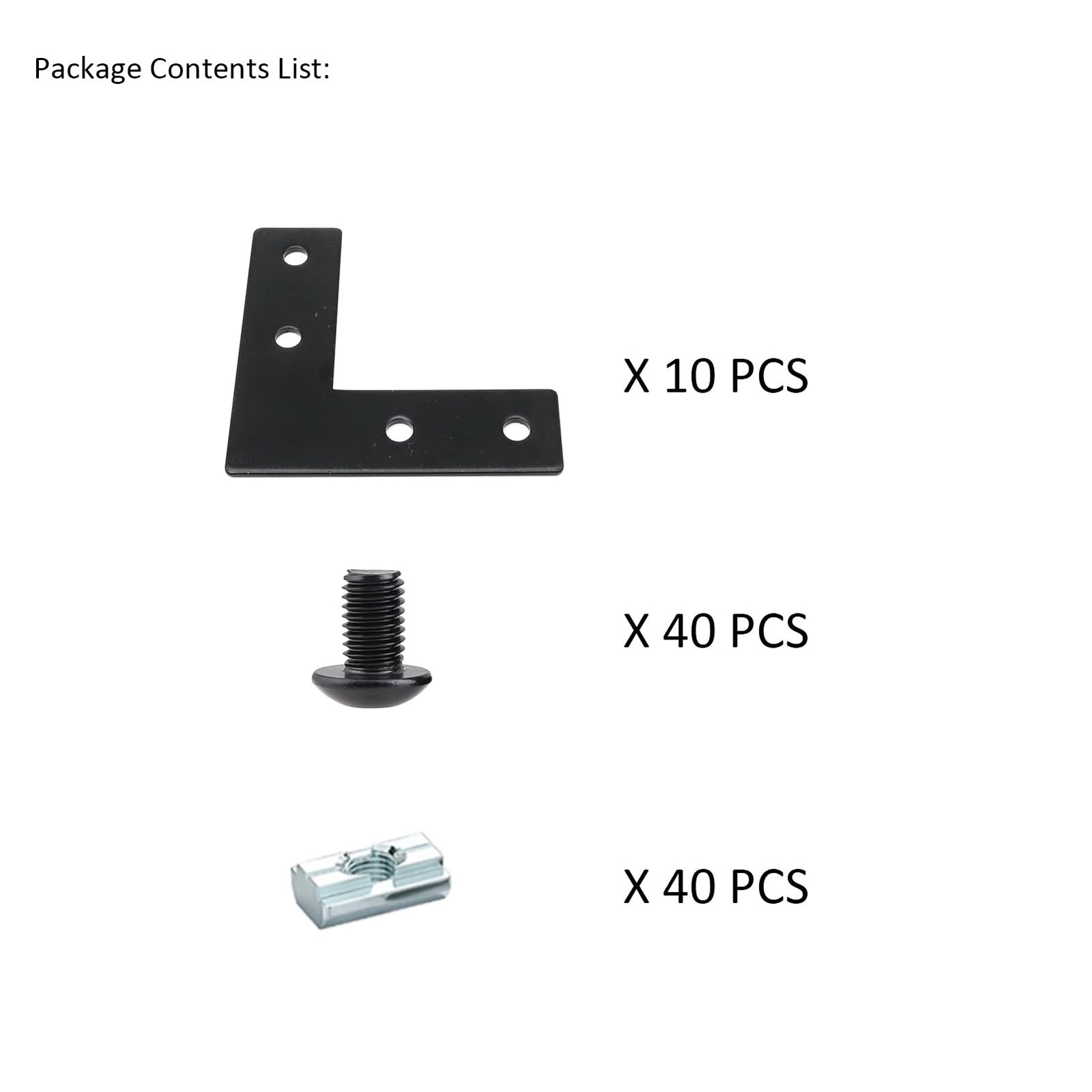 10 Series 1×1 Inch 1010 T Slot Aluminum Extrusion L Corner Bracket Kit 10 Set