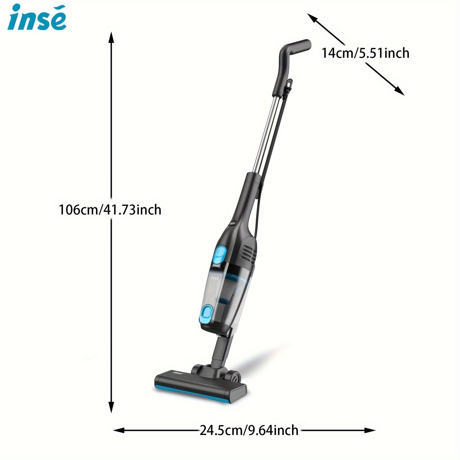 INSE R6 Vacuum Cleaners For Home, 30KPa Powerful Suction, 600W Motor Stick,