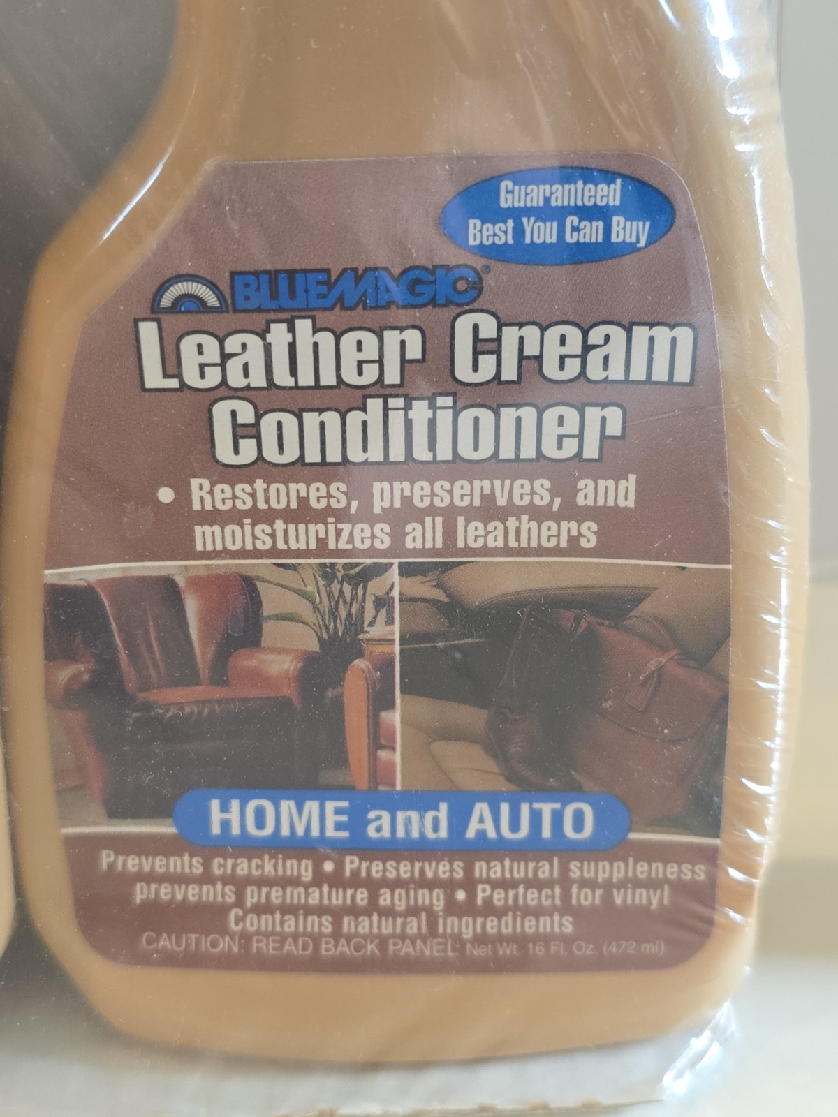 VTG Blue Magic Leather & Vinyl Cleaner Leather Cream Conditioner Home Auto 16 Oz