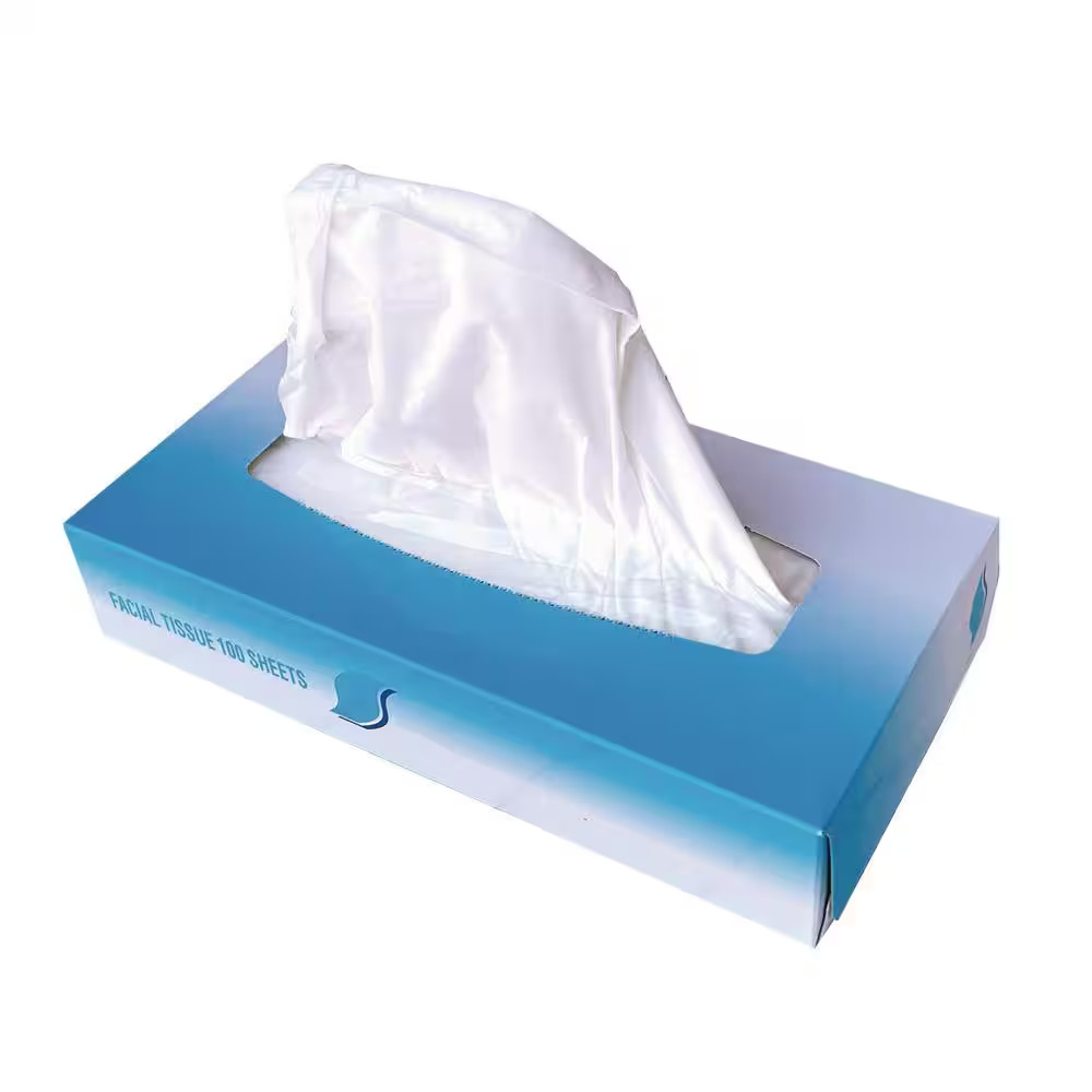 Facial Tissue, 2-Ply, White, Flat Box, 100-Sheets/Box, 30 Boxes/Carton