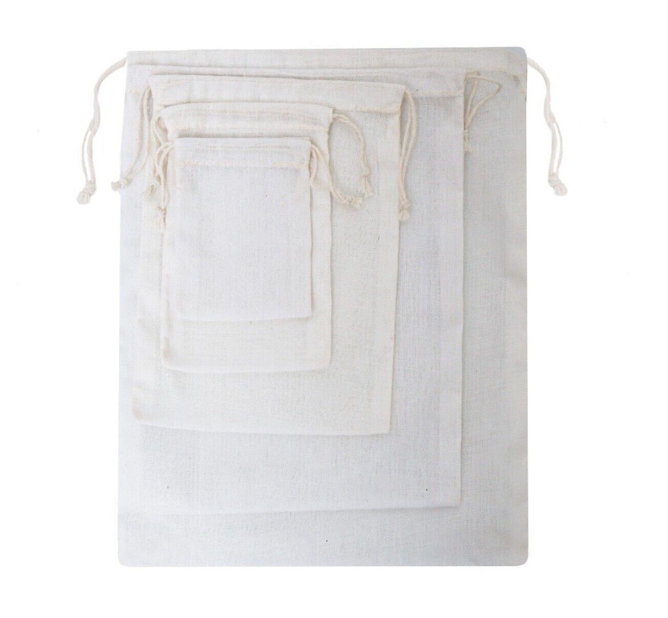 Biglotbags – 4 x 6 Inches Poly Cotton Double Drawstring Reusable Muslin Bags