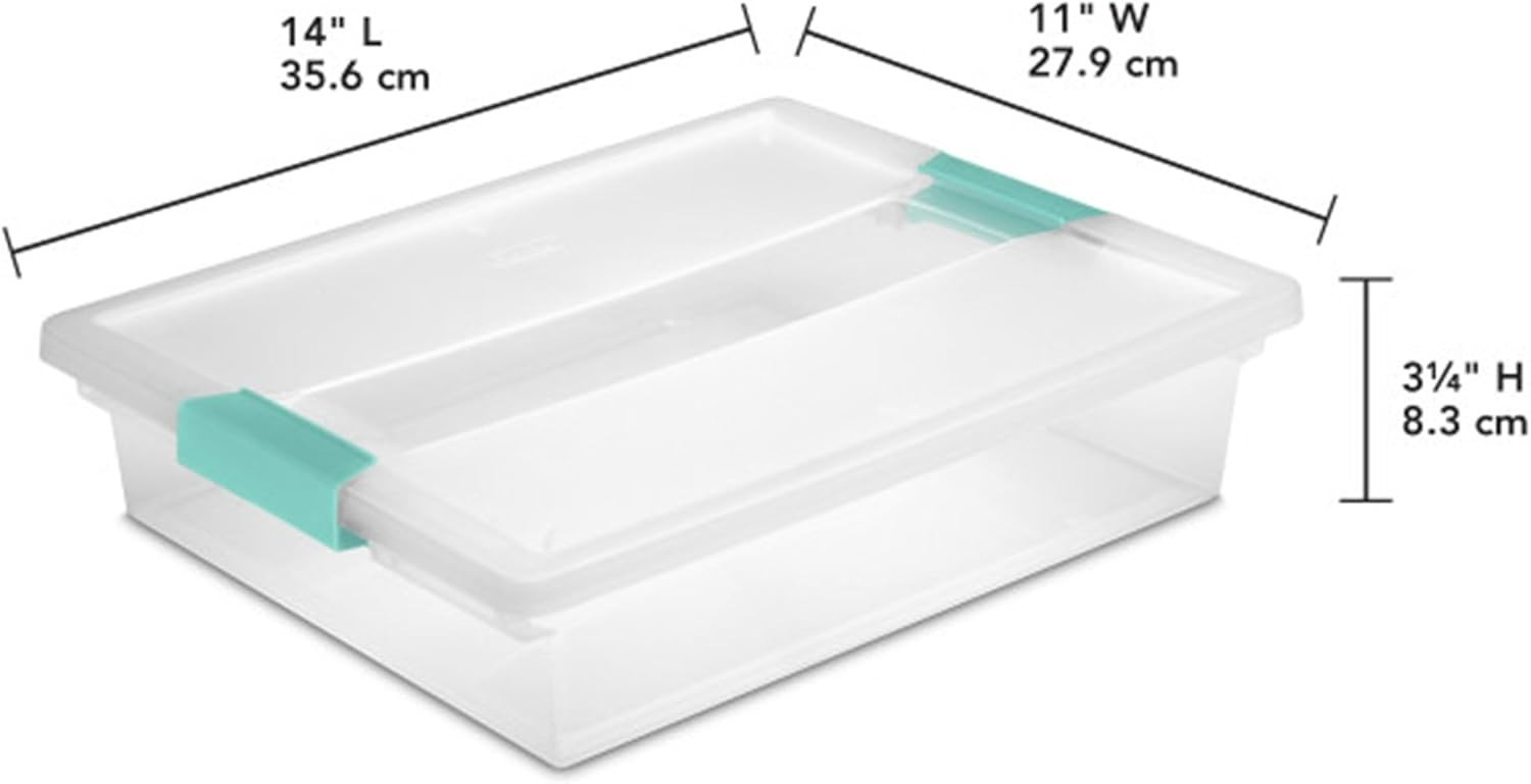 Effortless Storage Solutions: 6-Pack Large Stackable Bins with Latching Lids