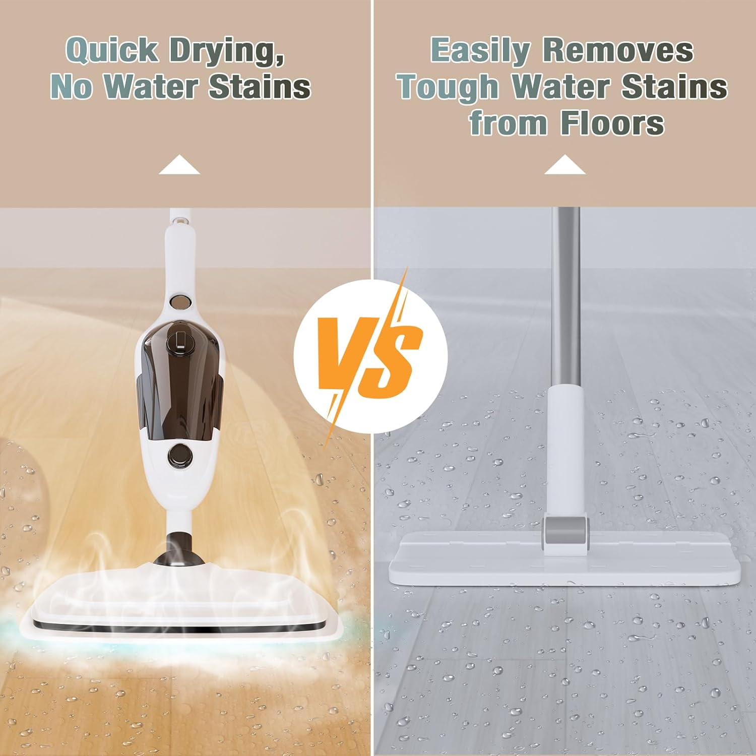 11-In-1 Steam Mop, Powerful Handheld Steam Cleaner for Home with 23FT Cord &15.