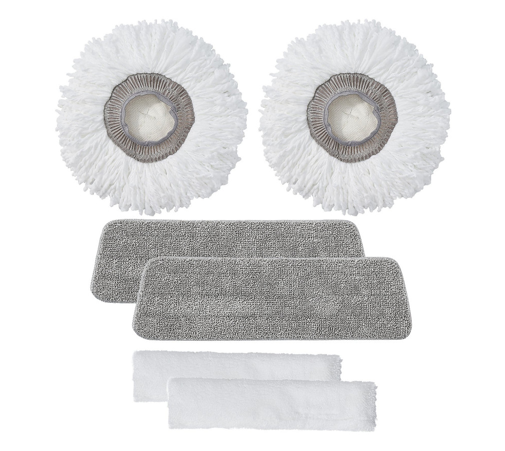 True & Tidy 6pc Replacement Mop Pad Set for SPRAY-360-Gray