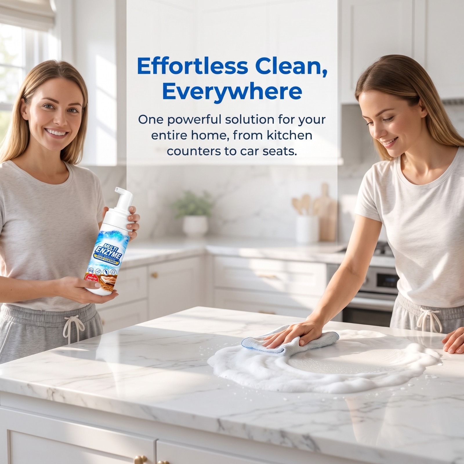 EaseHub Multi-Enzyme Cleaner is suitable for kitchens, furniture, and carpets