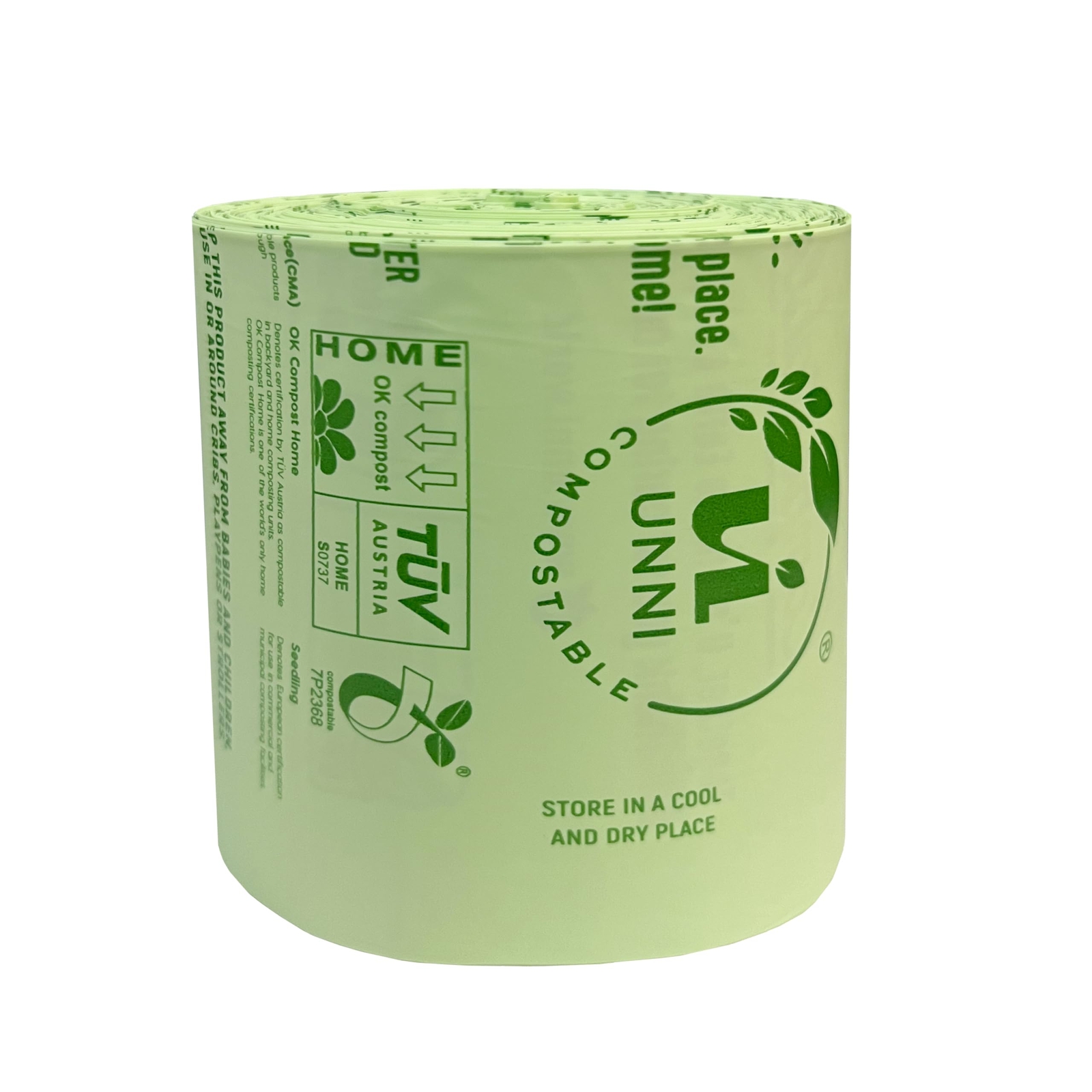 Compostable Liner Bags 2.6 Gallon 9.84 Liter 100 Count Extra Thick 0.71 Mil Smal