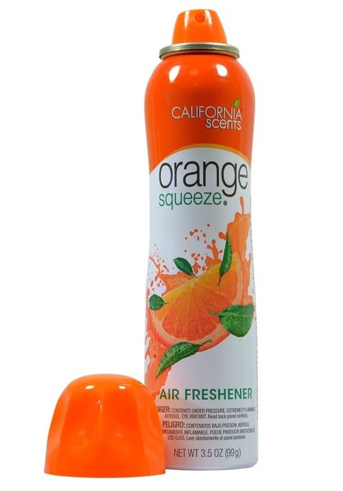 California Scents Orange Squeeze 1-3.5oz Car Air Freshener Spray Can-NEW-SHIP24H