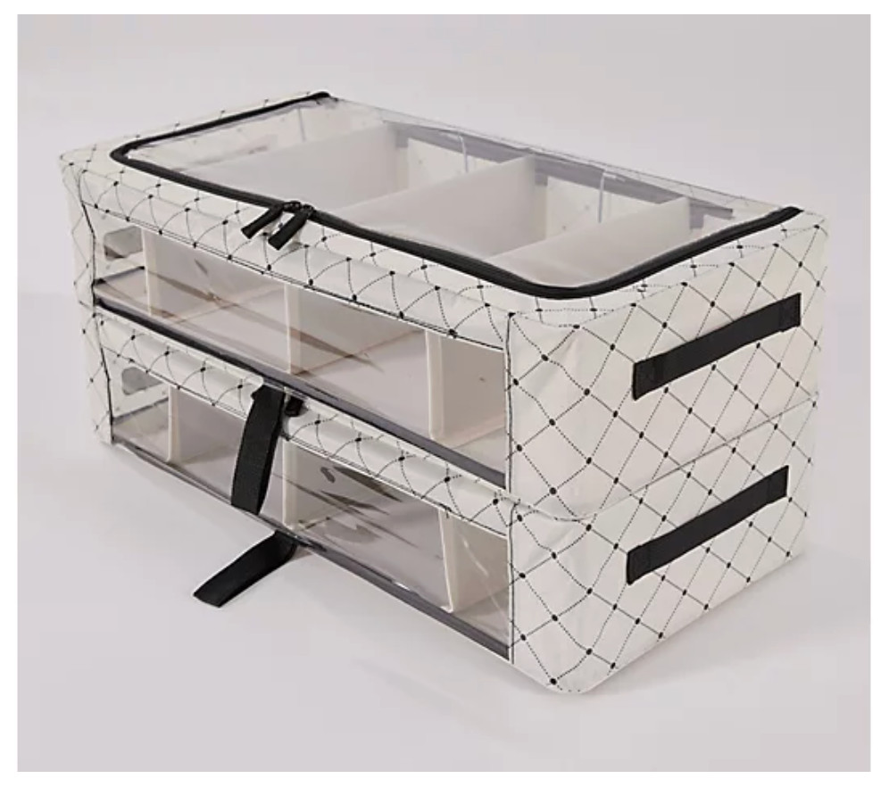 Periea Set of 2 Med Storage with Dividers and Gliders