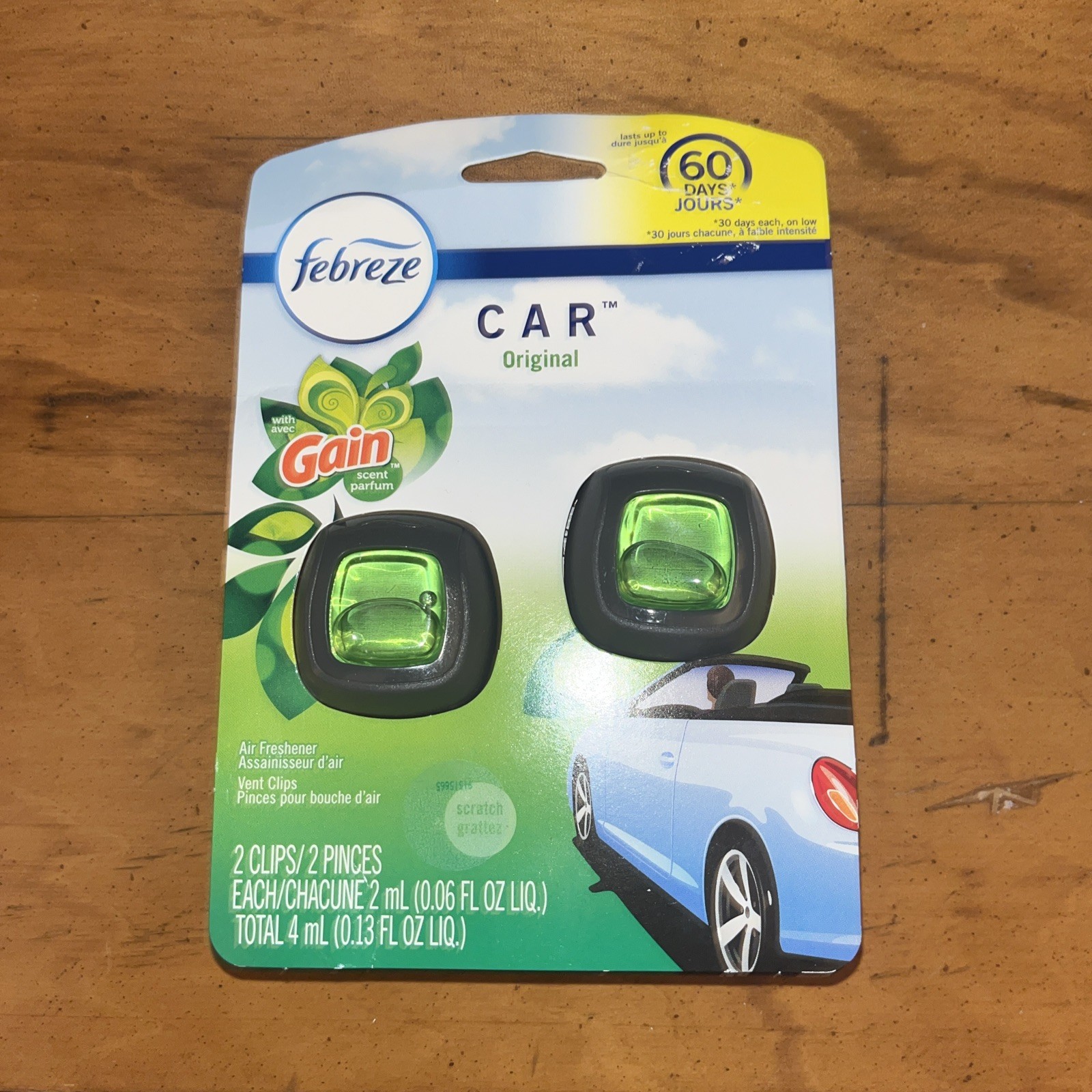 Febreze Car Vent Clips Original Scent 60 Days Freshness 2 Clips 1 Pack