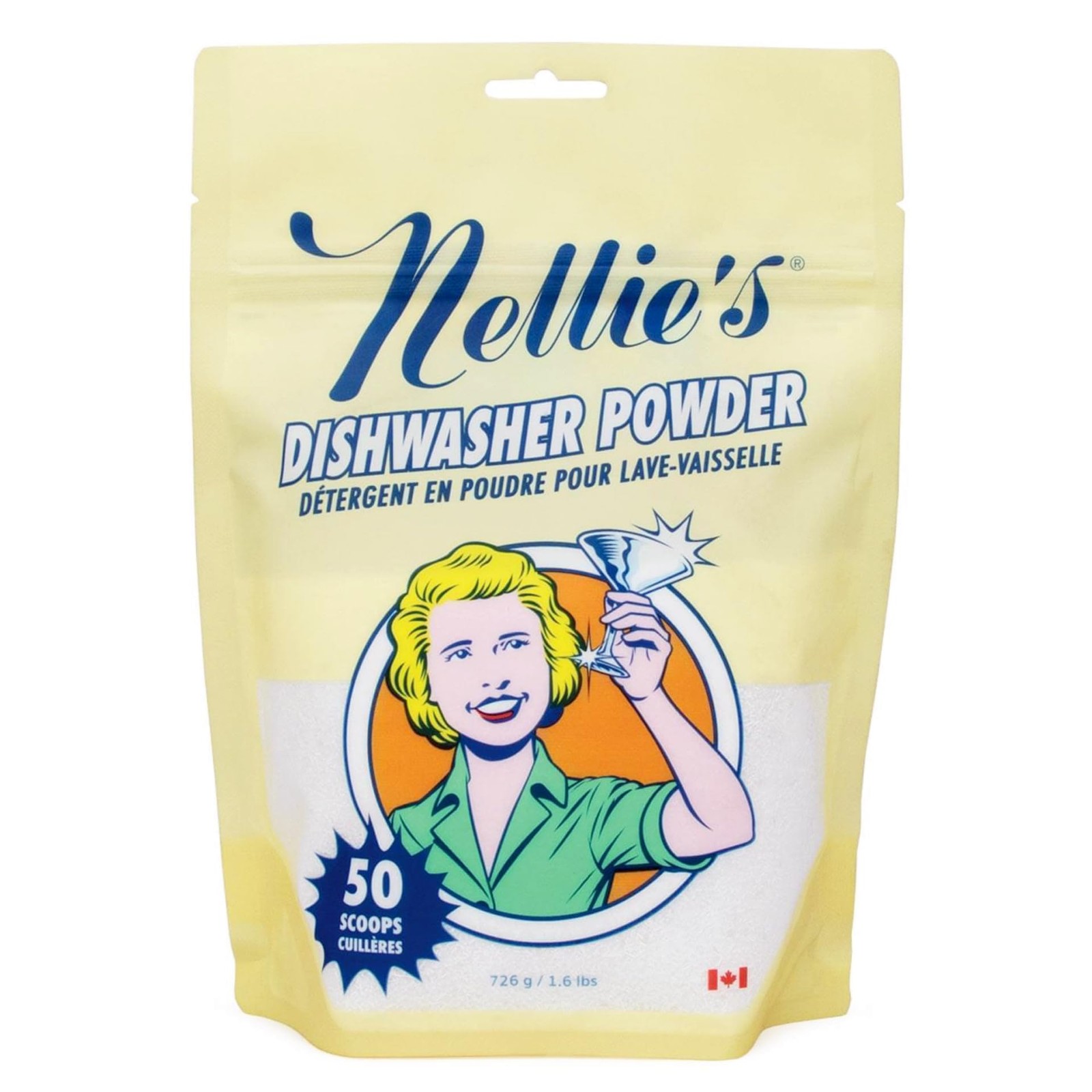 Nellie’s Dishwasher Powder 25.6 Ounce Plant Based Eco-Friendly Cleaning Solution