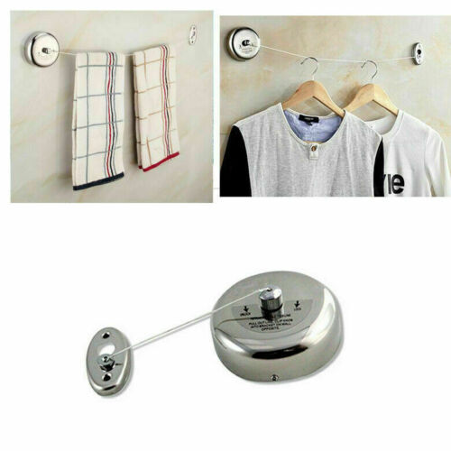 TECHTONGDA 9Ft/2.8m Retractable Single Clothes Line Dryer Laundry Indoor Outdoor