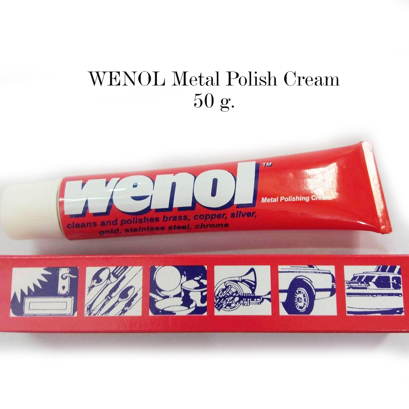 WENOL Metal Cleaner Polish with Surface Protection Brass Copper Tube Silver 50 g
